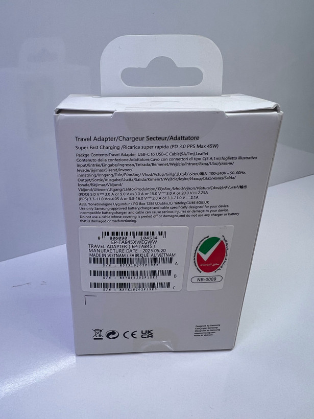 شارژر دیواری 45 وات مدل EP_TA845XW مناسب برای گوشی سامسونگ