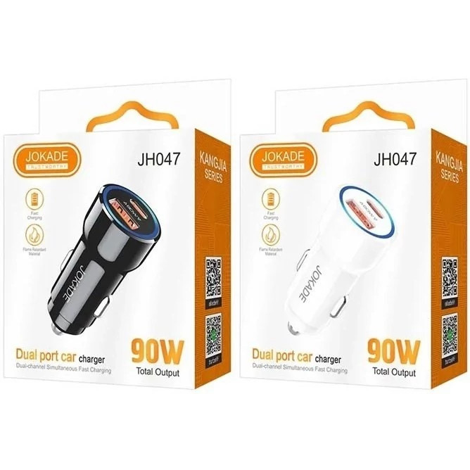 شارژر فندکی فست شارژ JOKADE مدل JH047 توان 90 وات دو پورت