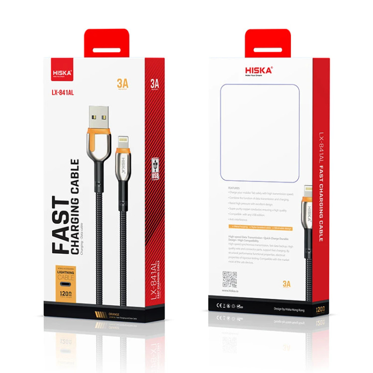 کابل تبدیل USB به لایتنینگ هیسکا مدل LX-841AL طول 1.2 متر