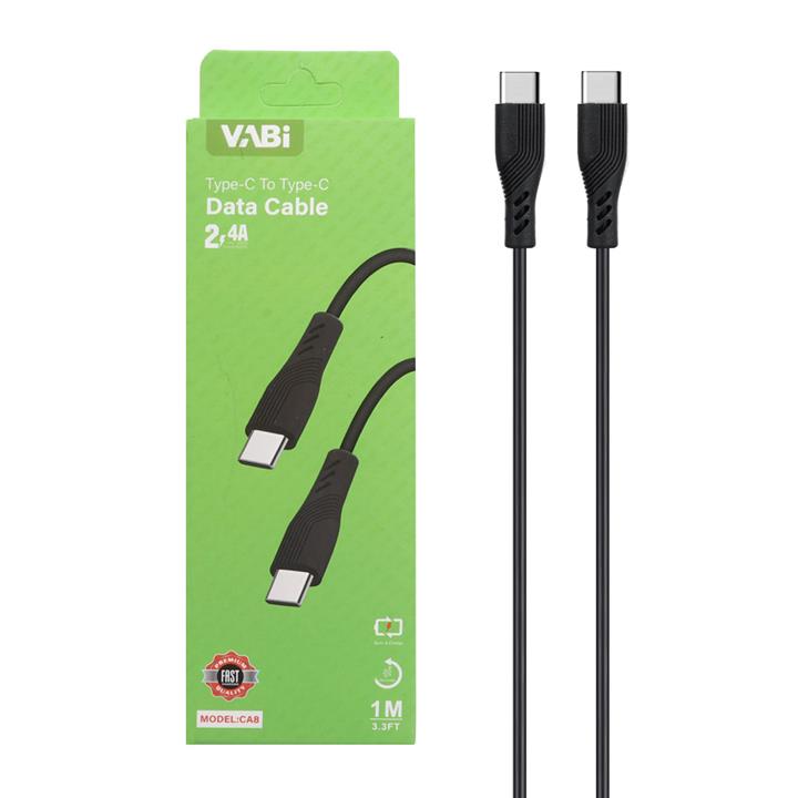 کابل شارژ سوپر فست تایپ سی به تایپ سی VABI مدل CA8 – مشکی