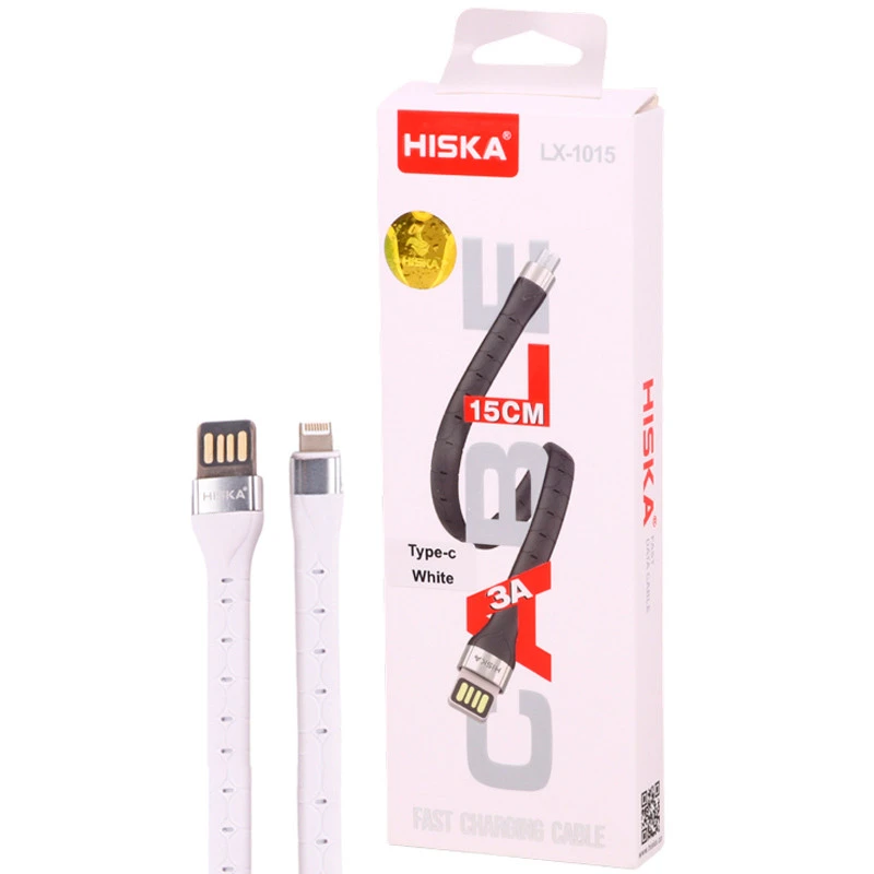 کابل کوتاه لایتنینگ فست شارژ 3 آمپر هیسکا LX-1015 طول 15 سانتی متر