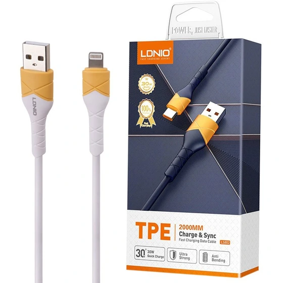 کابل آیفونی فست شارژ Ldnio LS802 30W 2m